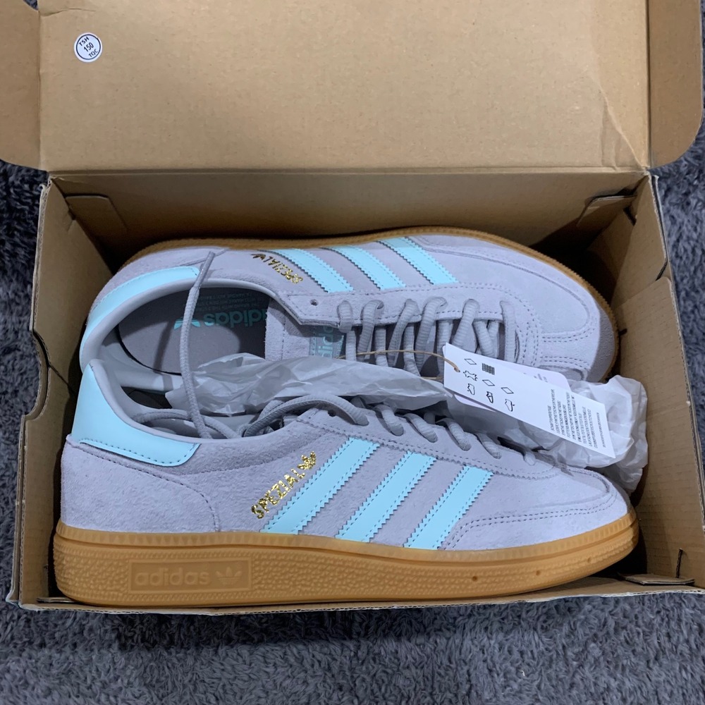 Adidas Handball Spezial J Kids Grey Halo Mint Gum JS1750 Size 6.5Y